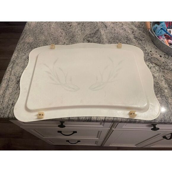 Retro Quaker Folding Metal TV Trays Stands 1950s Set of 4 MCM IMPERFECT READ - Picture 6 of 16